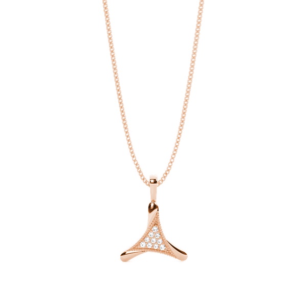 0.10ct. Pave Setting Round Diamond Delicate Pendant