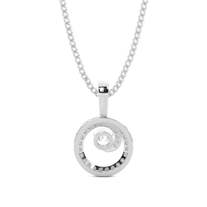 0.20ct. Full Bezel & Pave Setting Round Diamond Delicate Pendant