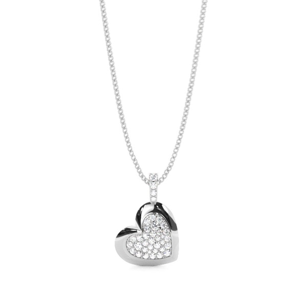 0.25ct. 4 Prong & Pave Setting Round Diamond Delicate Pendant