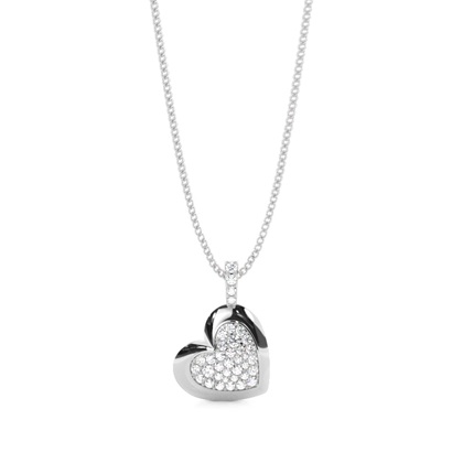 0.25ct. 4 Prong & Pave Setting Round Diamond Delicate Pendant