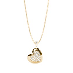 0.25ct. 4 Prong & Pave Setting Round Diamond Delicate Pendant