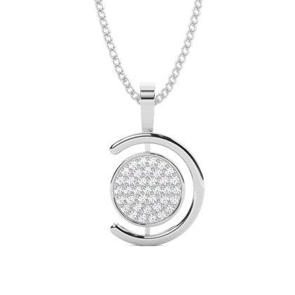 0.45ct. Pave Setting Round Diamond Delicate Pendant