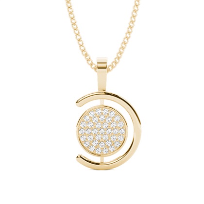Yellow Gold Delicate Diamond Pendants