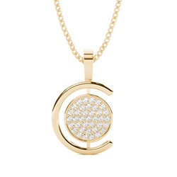 0.45ct. Pave Setting Round Diamond Delicate Pendant