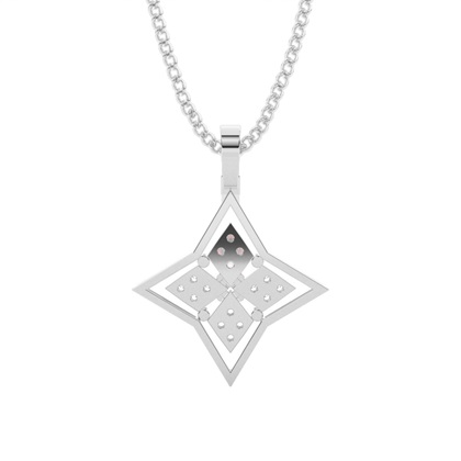 0.15ct. Pave & Prong Setting Round Diamond Delicate Pendant