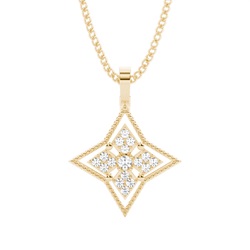 0.15ct. Pave & Prong Setting Round Diamond Delicate Pendant