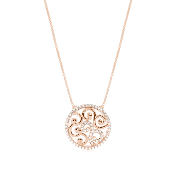 0.45ct. Pave Setting Round Diamond Delicate Pendant