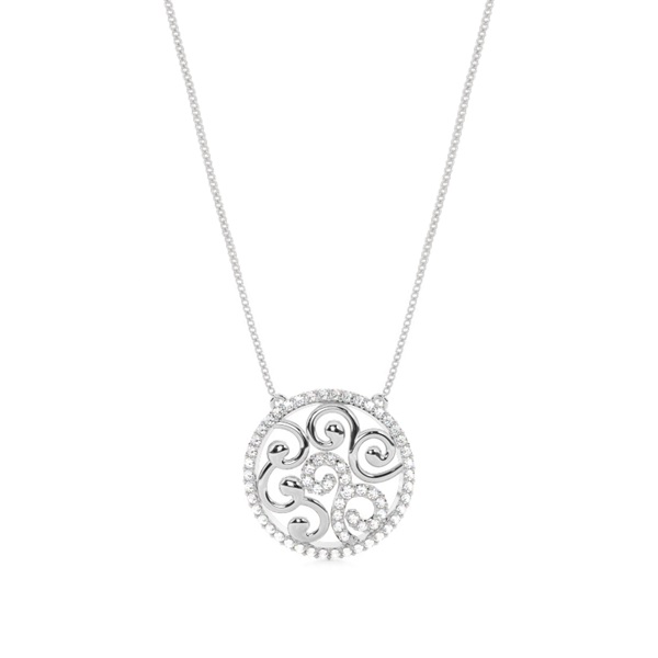 0.45ct. Pave Setting Round Diamond Delicate Pendant