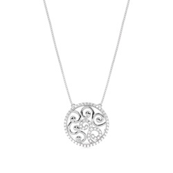 0.45ct. Pave Setting Round Diamond Delicate Pendant