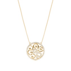 0.45ct. Pave Setting Round Diamond Delicate Pendant