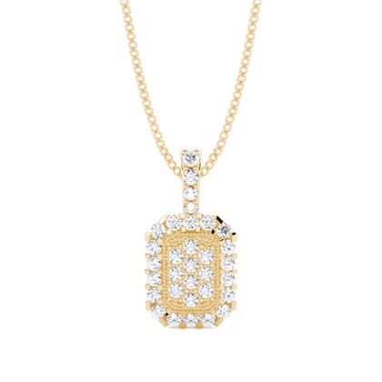 4 Prong & Pave Setting Round Diamond Cluster Pendant