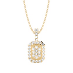 4 Prong & Pave Setting Round Diamond Cluster Pendant