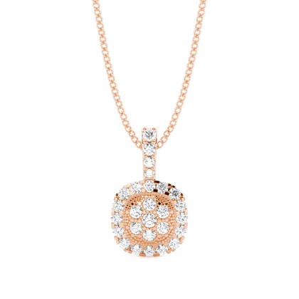 Rose Gold Cluster Diamond Pendants