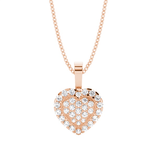 Pave Setting Round Diamond Cluster Pendant