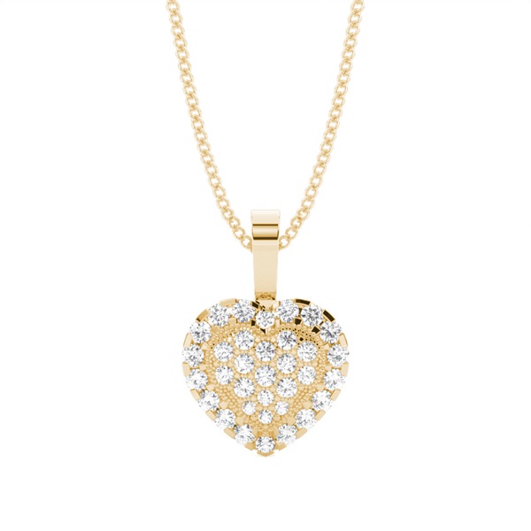 Pave Setting Round Diamond Cluster Pendant