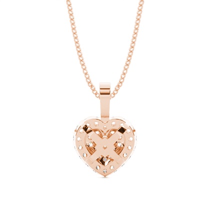 Runder Diamant Cluster Anhänger in einer Pavefassung