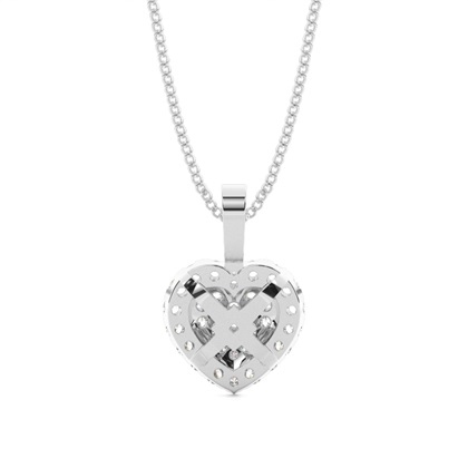 Runder Diamant Cluster Anhänger in einer Pavefassung