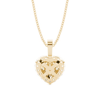 Runder Diamant Cluster Anhänger in einer Pavefassung