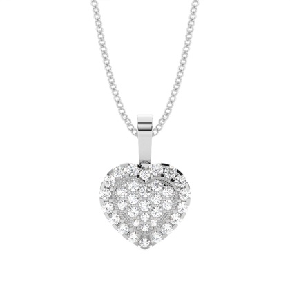 Pave Setting Round Diamond Cluster Pendant