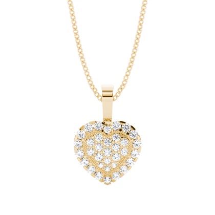 Yellow Gold Cluster Diamond Pendants