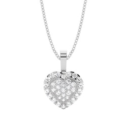Runder Diamant Cluster Anhänger in einer Pavefassung
