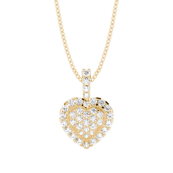 4 Prong & Pave Setting Round Diamond Cluster Pendant