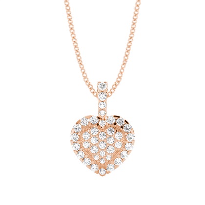 Rose Gold Heart Diamond Pendants