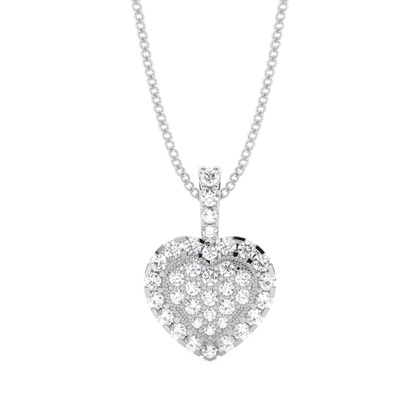 4 Prong & Pave Setting Round Diamond Cluster Pendant