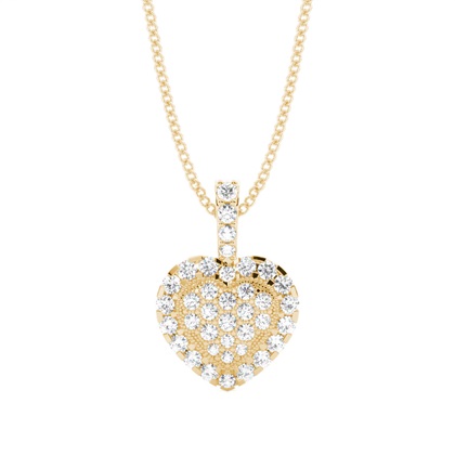 Yellow Gold Cluster Diamond Pendants