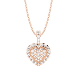 4 Prong & Pave Setting Round Diamond Cluster Pendant