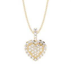 4 Prong & Pave Setting Round Diamond Cluster Pendant