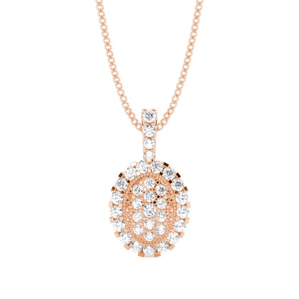 Rose Gold Cluster Diamond Pendants