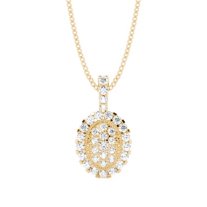 Yellow Gold Cluster Diamond Pendants