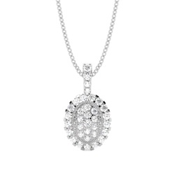 4 Krappen Diamantanhänger in Clusterform mit Pavefassung