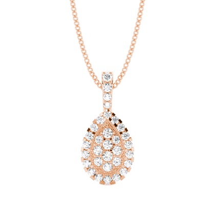 Rose Gold Cluster Diamond Pendants
