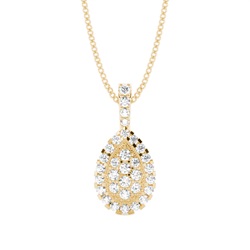 4 Prong & Pave Setting Round Diamond Cluster Pendant