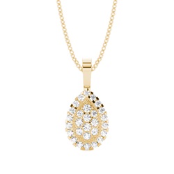 Pave Setting Round Diamond Cluster Pendant