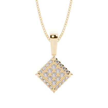 Yellow Gold Cluster Diamond Pendants