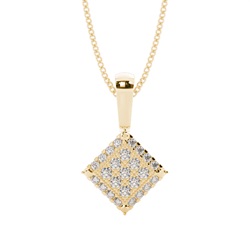 Pave Setting Round Diamond Cluster Pendant