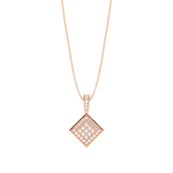 Pave Setting Round Diamond Cluster Pendant