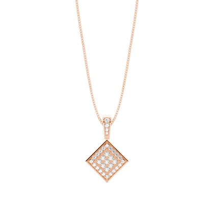 Pave Setting Round Diamond Cluster Pendant