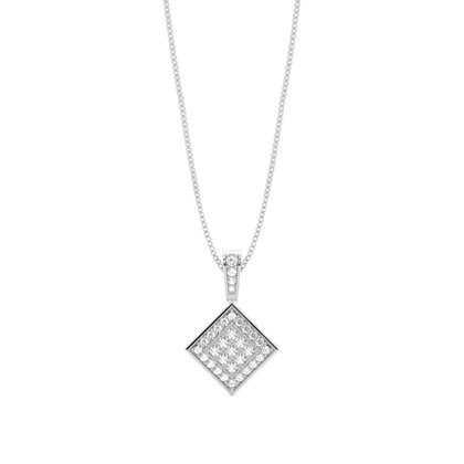 Pave Setting Round Diamond Cluster Pendant