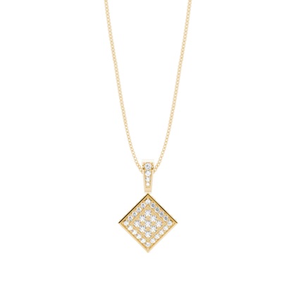 Pave Setting Round Diamond Cluster Pendant