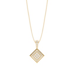 Pave Setting Round Diamond Cluster Pendant