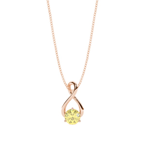 Prong Setting Classic Solitaire Yellow Diamond Pendant