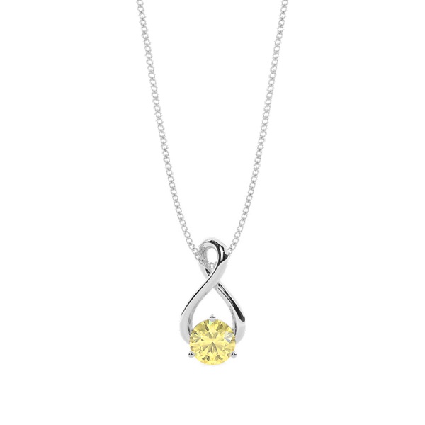 Prong Setting Classic Solitaire Yellow Diamond Pendant