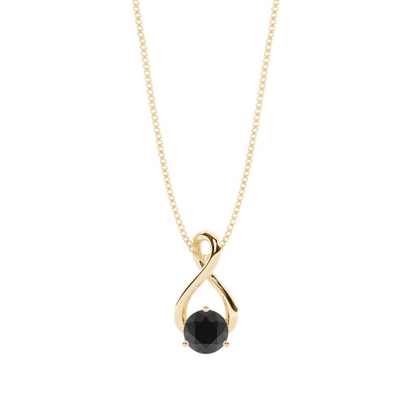 3 Prong Setting Round Black Diamond Solitaire Pendant