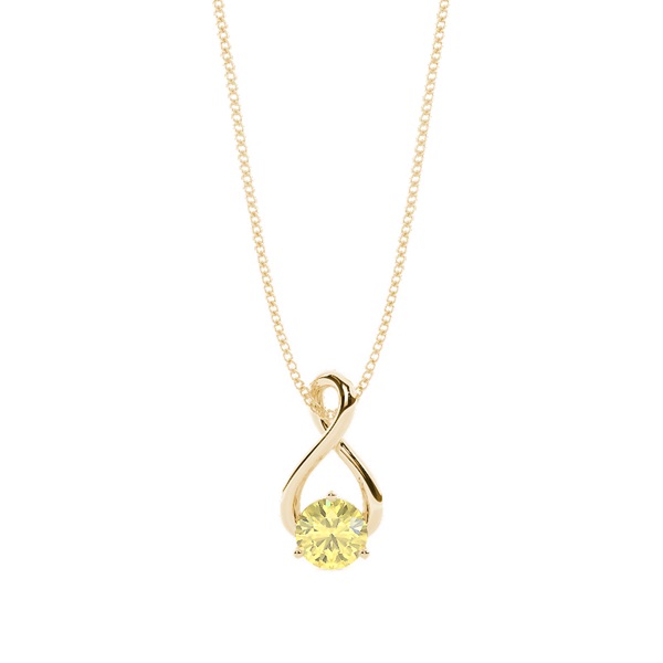 Prong Setting Classic Solitaire Yellow Diamond Pendant