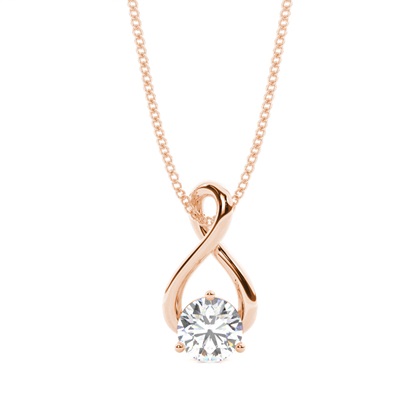 Rose Gold Solitaire Diamond Pendants