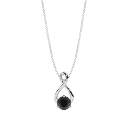 3 Prong Setting Round Black Diamond Solitaire Pendant